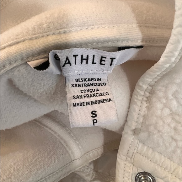 Athleta Sherpa Snap Pullover Magnolia White - Picture 2 of 6